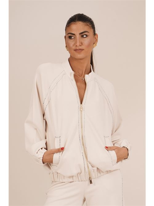 Felpa in viscosa con strass Luckylu Milano | CP02SCCHALK